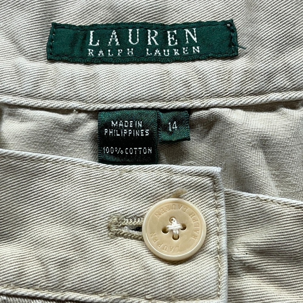 Lauren Ralph Lauren Flat Front Shorts Women 14 Classic Casual Minimal Clean Fit - Picture 2 of 9